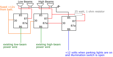 Headlight Relays, Diagram Included -- posted image.